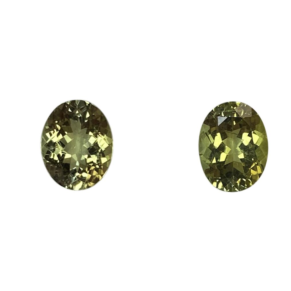9x7mm Oval Light Green Tourmaline Pair