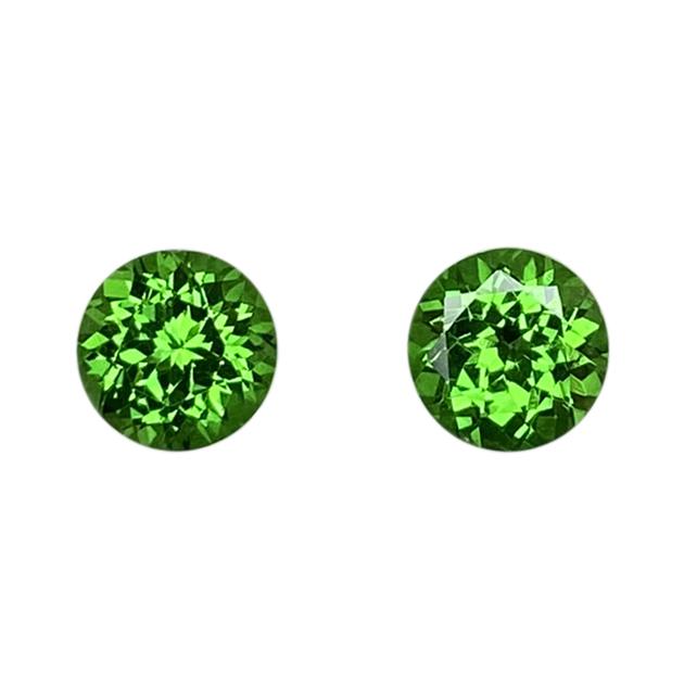 6mm Round Bright Green Tsavorite Pair