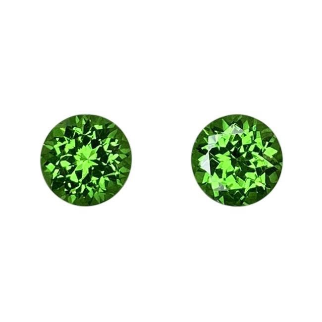 6mm Round Bright Green Tsavorite Pair