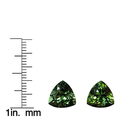 10mm Trillion Mint Green Tourmaline Pair