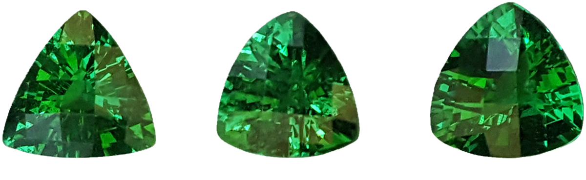 3.55ct Trillion Fine Saturated Green Tsavorite