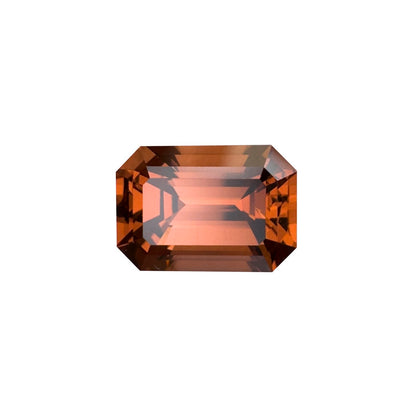 3.74ct Emerald Cut Medium Orange Malaya Garnet