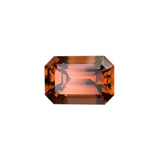 3.74ct Emerald Cut Medium Orange Malaya Garnet