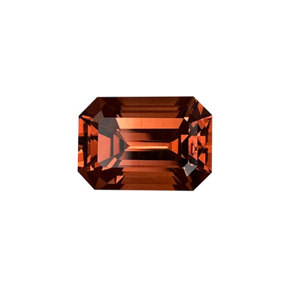 3.74ct Emerald Cut Medium Orange Malaya Garnet