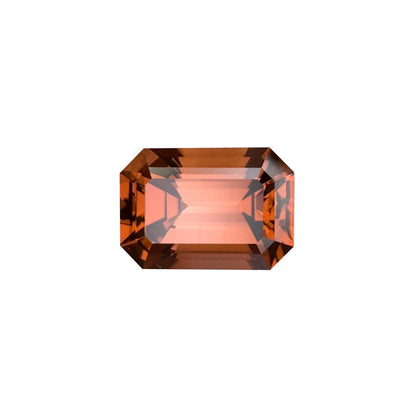 3.74ct Emerald Cut Medium Orange Malaya Garnet