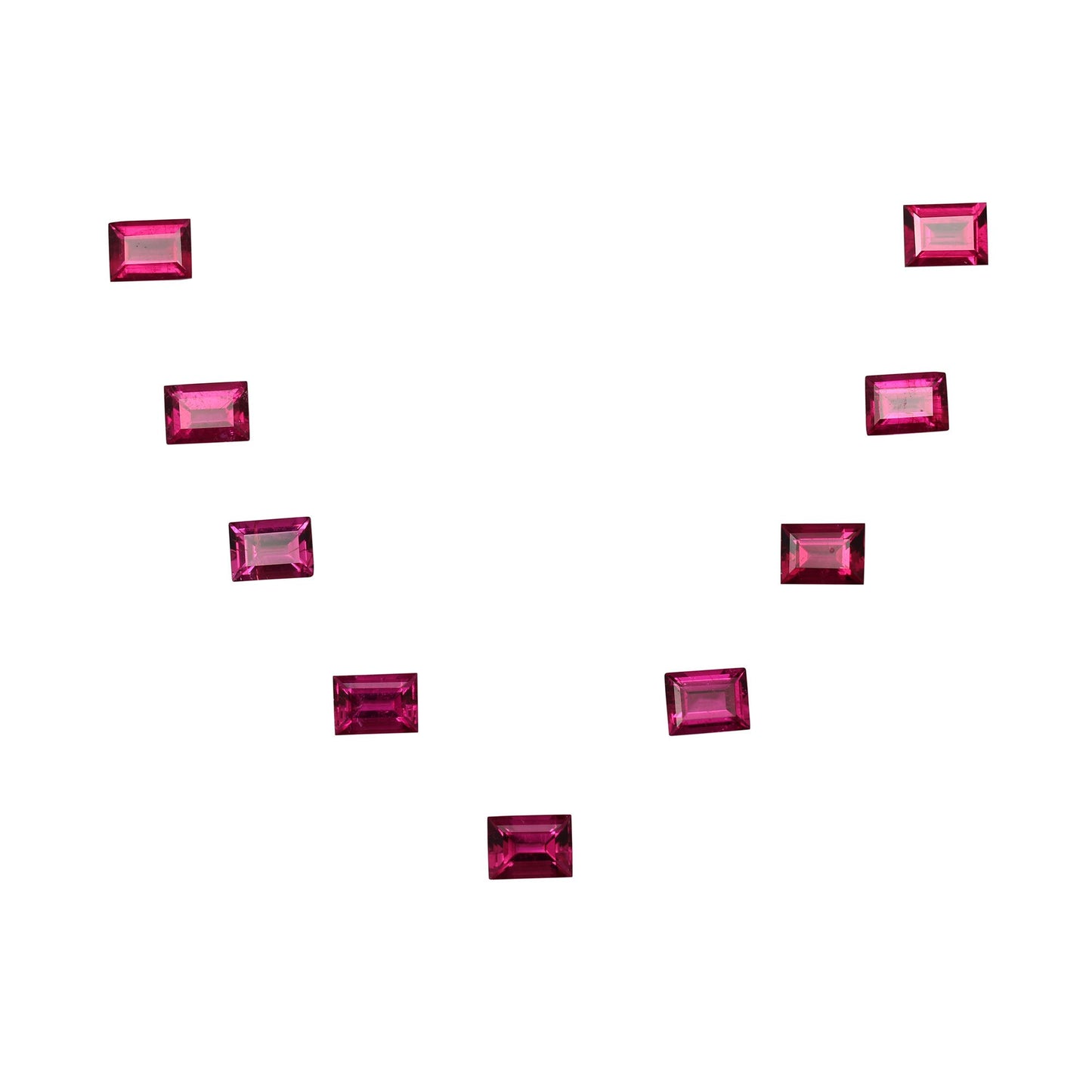 8x6mm Baguette Fuchsia Color Rubellite Suite