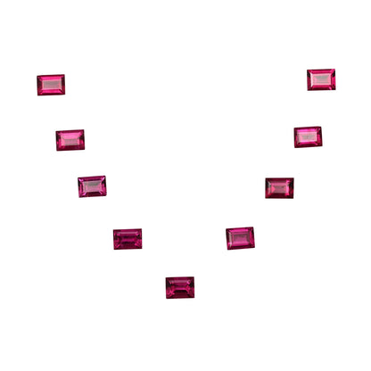 8x6mm Baguette Fuchsia Color Rubellite Suite