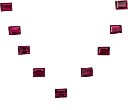 8x6mm Baguette Fuchsia Color Rubellite Suite