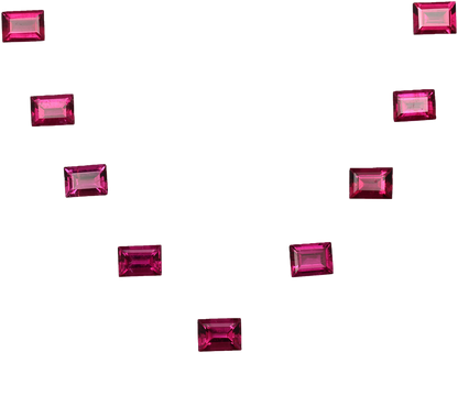 8x6mm Baguette Fuchsia Color Rubellite Suite