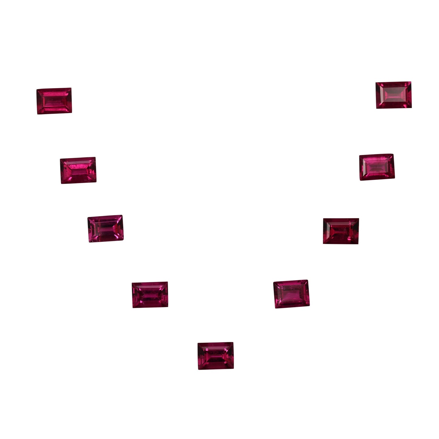 8x6mm Baguette Fuchsia Color Rubellite Suite