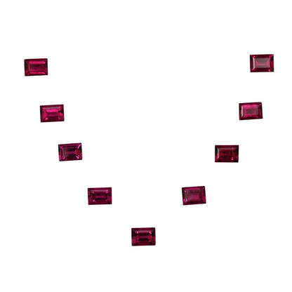 8x6mm Baguette Fuchsia Color Rubellite Suite