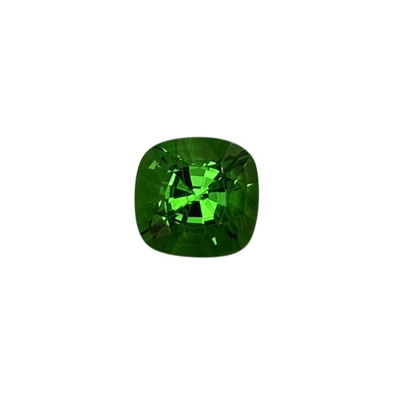 1.67ct Cushion Gem Quality - Fine Intense Green Tsavorite