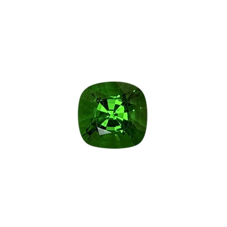 1.67ct Cushion Gem Quality - Fine Intense Green Tsavorite