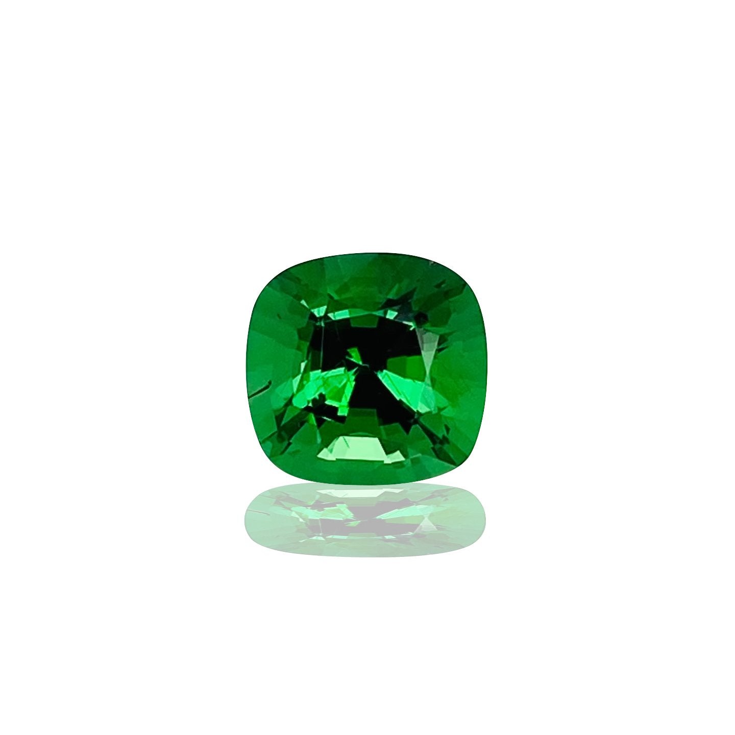 1.67ct Cushion Gem Quality - Fine Intense Green Tsavorite