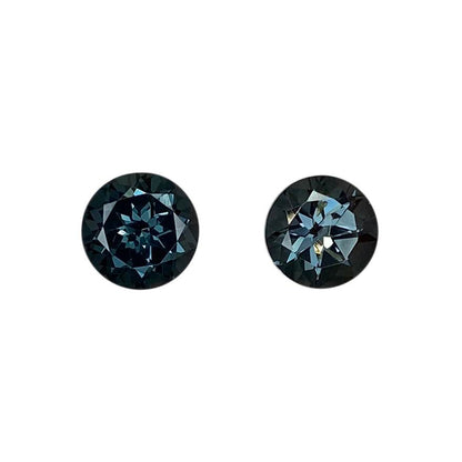 6mm Round Deep Grey Spinel Pair