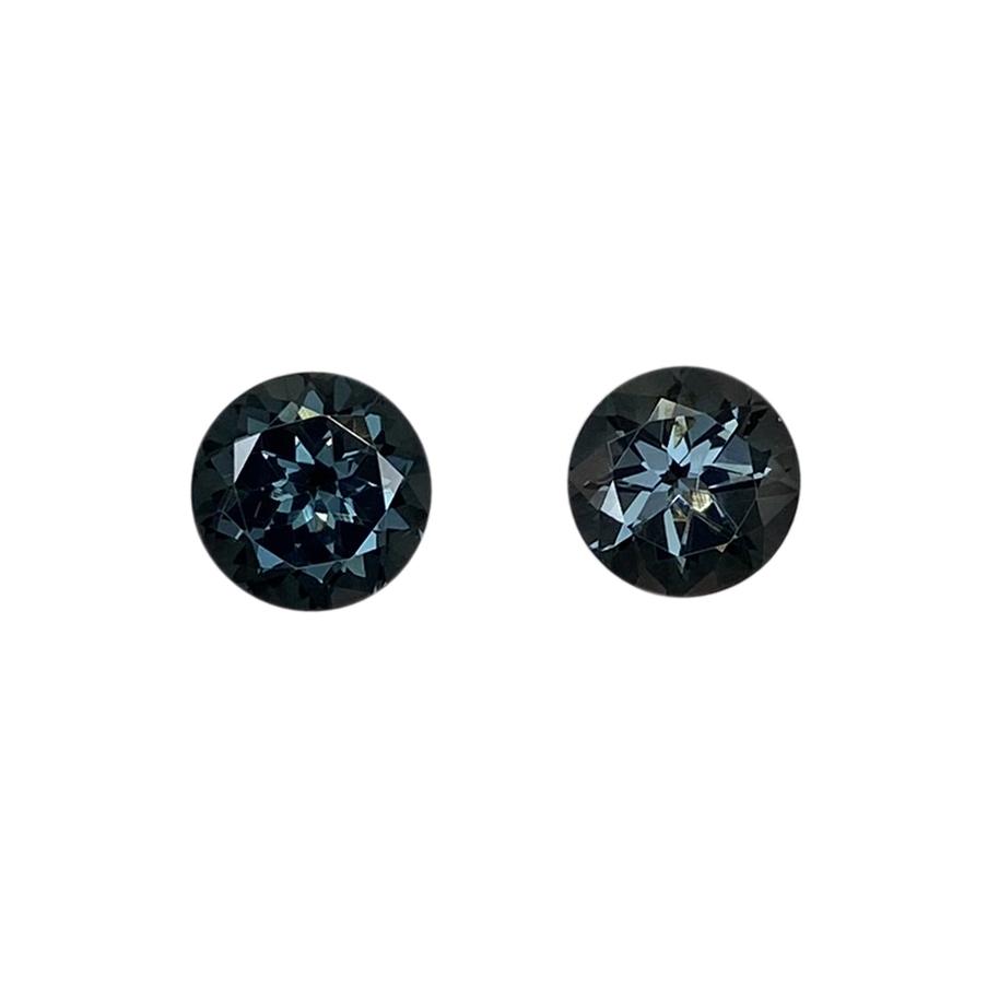 6mm Round Deep Grey Spinel Pair