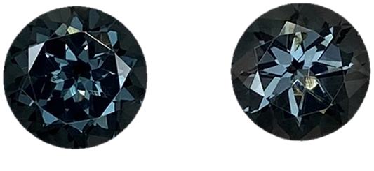6mm Round Deep Grey Spinel Pair
