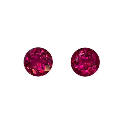 8mm Round Fuchsia Color Rubellite Pair