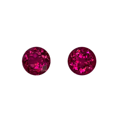 8mm Round Fuchsia Color Rubellite Pair