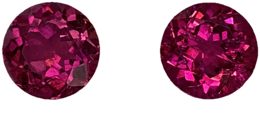 8mm Round Fuchsia Color Rubellite Pair