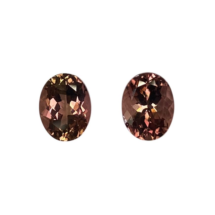 9x7mm Oval Peach Tourmaline Pair