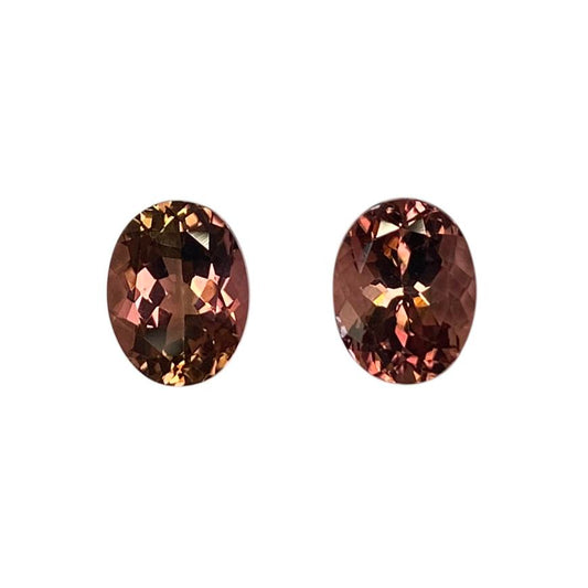 9x7mm Oval Peach Tourmaline Pair