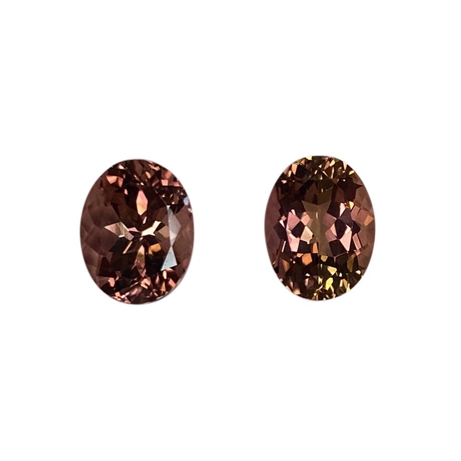 9x7mm Oval Peach Tourmaline Pair