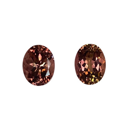 9x7mm Oval Peach Tourmaline Pair