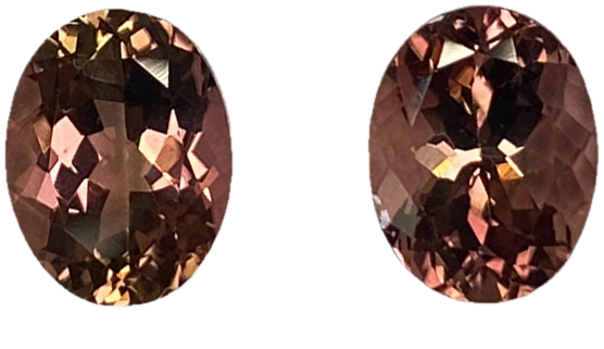 9x7mm Oval Peach Tourmaline Pair