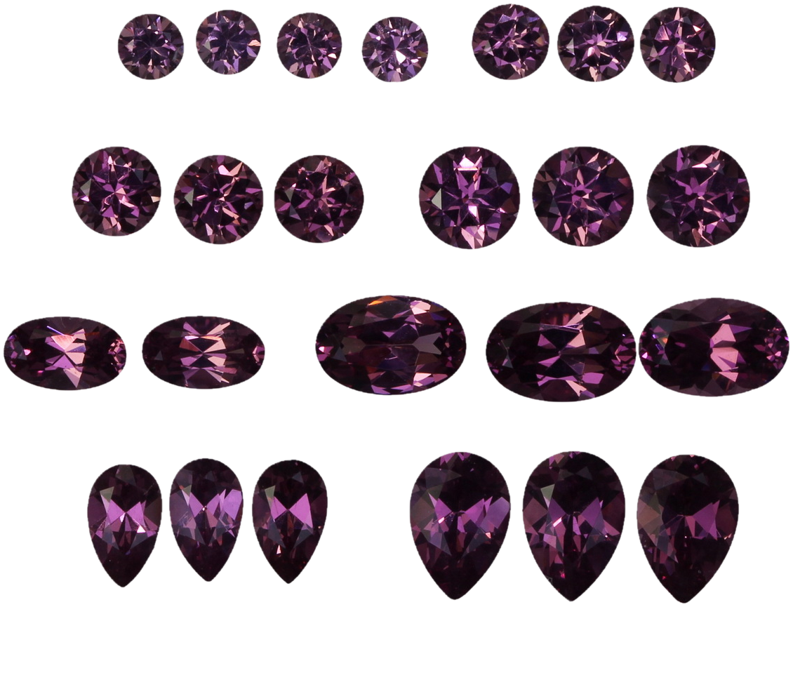 Mixed Shape Magenta Garnet