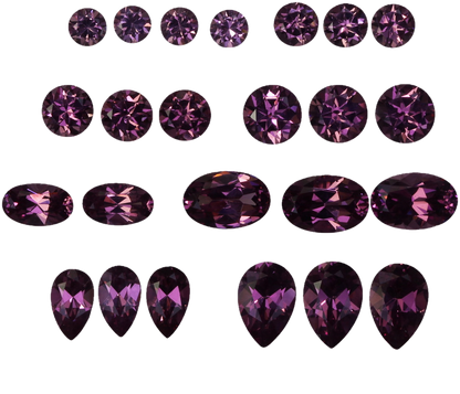Mixed Shape Magenta Garnet