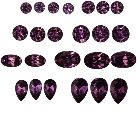 Mixed Shape Magenta Garnet