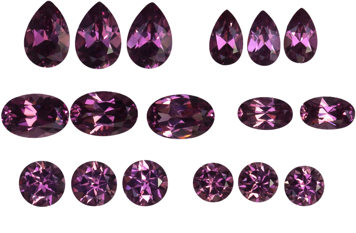Mixed Shape Magenta Garnet
