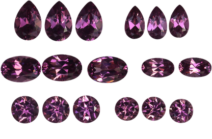 Mixed Shape Magenta Garnet