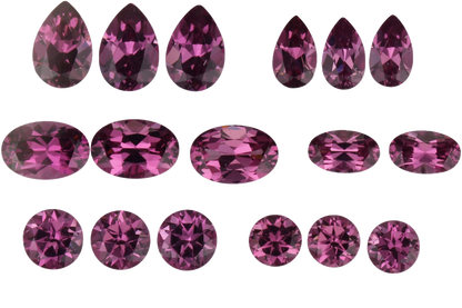 Mixed Shape Magenta Garnet