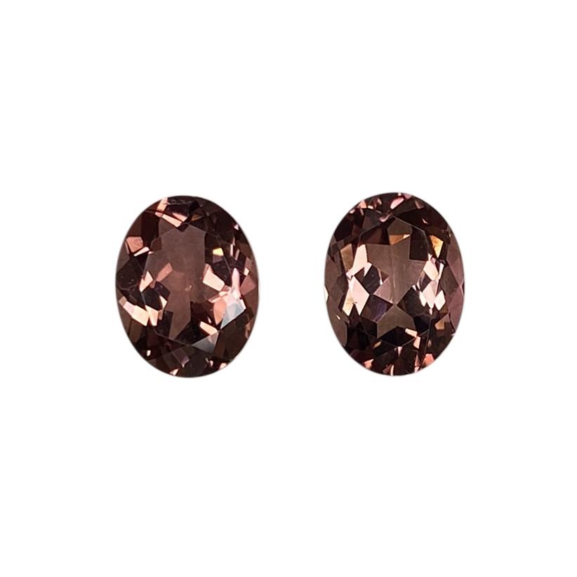 9x7mm Oval Peach Tourmaline Pair