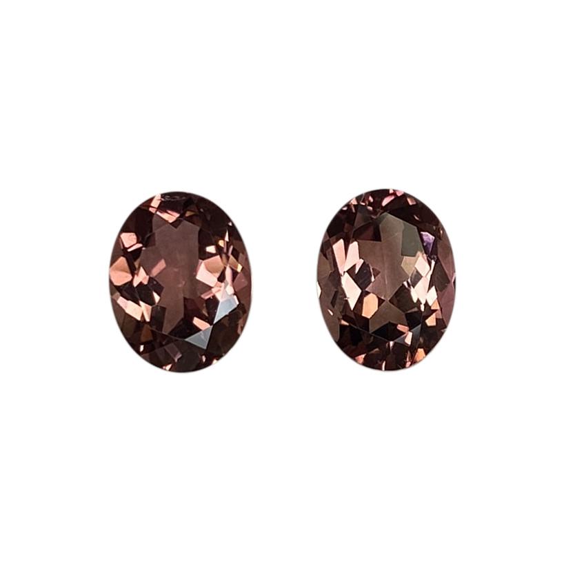 9x7mm Oval Peach Tourmaline Pair
