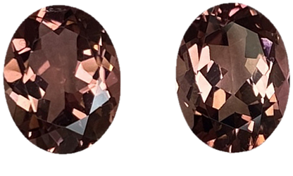 9x7mm Oval Peach Tourmaline Pair