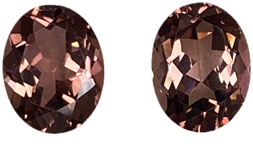 9x7mm Oval Peach Tourmaline Pair