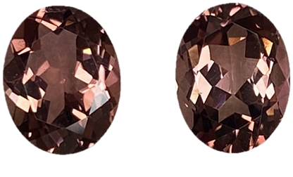 9x7mm Oval Peach Tourmaline Pair