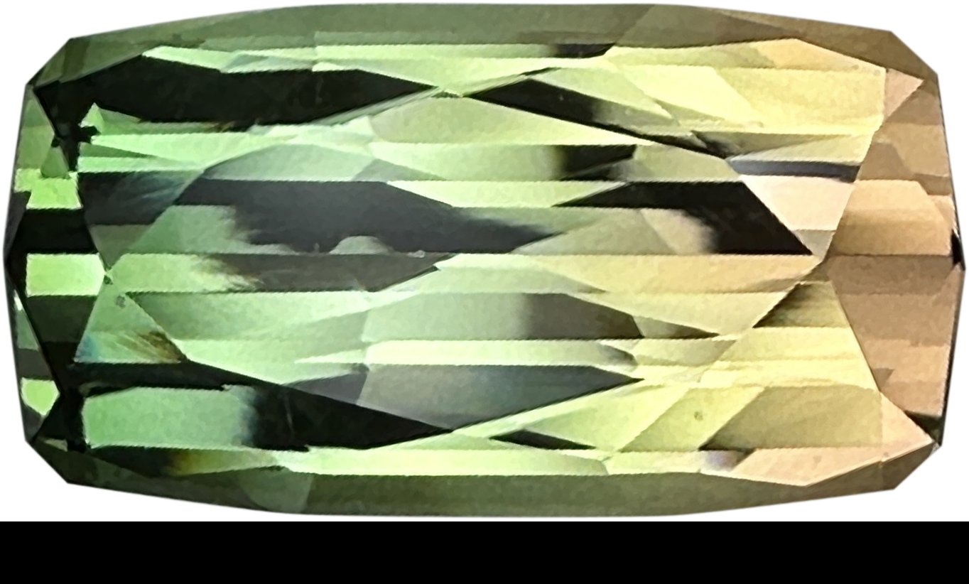 21.8x11.4mm Cushion Bi-Color Tourmaline