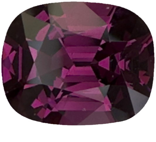 2.57ct Cushion Open Burgundy Rhodolite
