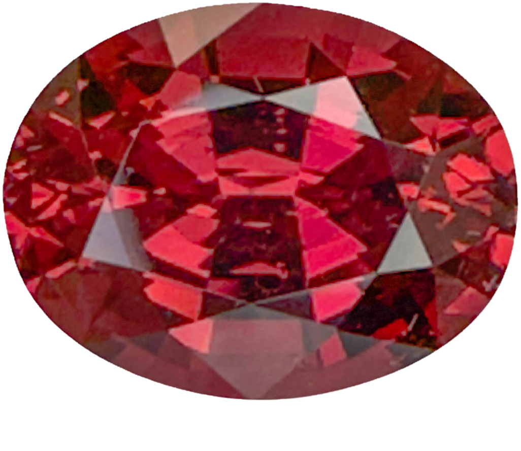5.76ct Oval Deep Pink Malaya Garnet