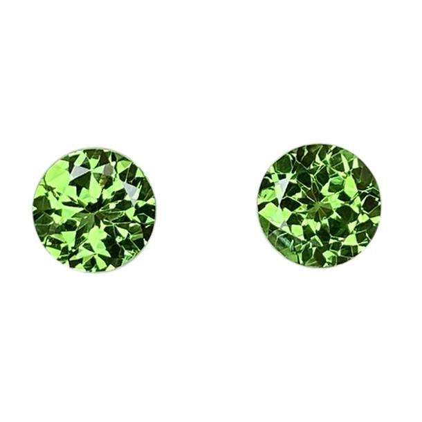 5.8mm Round Bright Green Tsavorite Pair