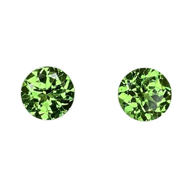5.8mm Round Bright Green Tsavorite Pair