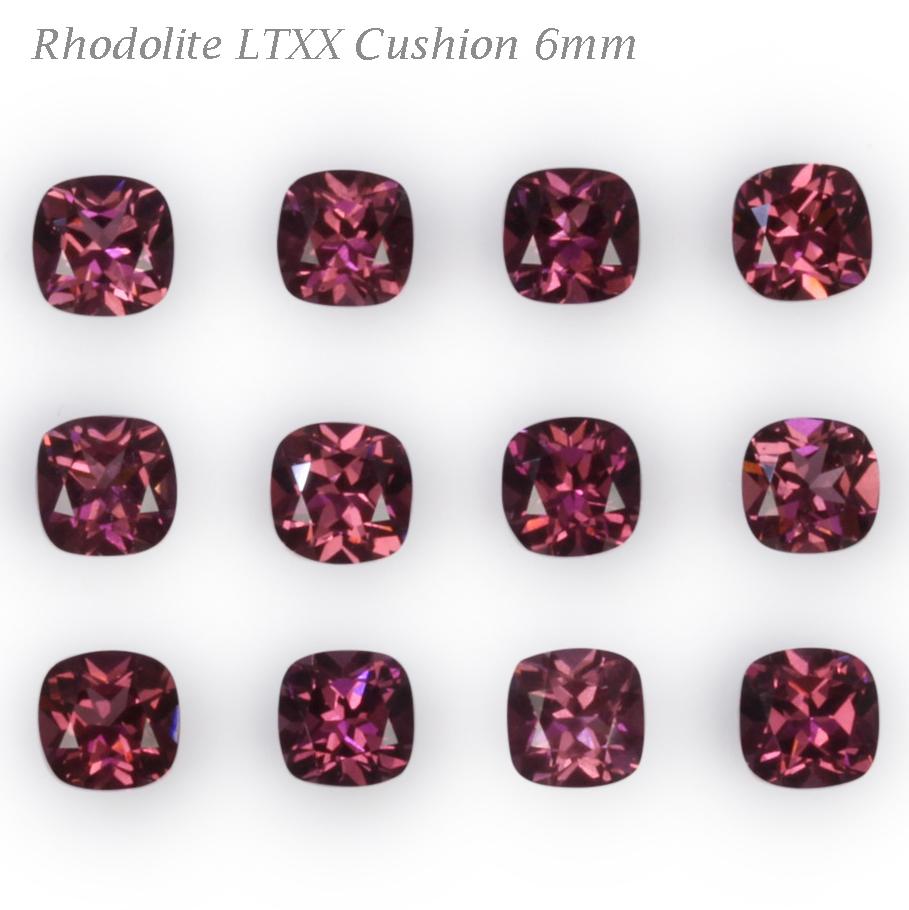 6mm Cushion Light Pink Rhodolite