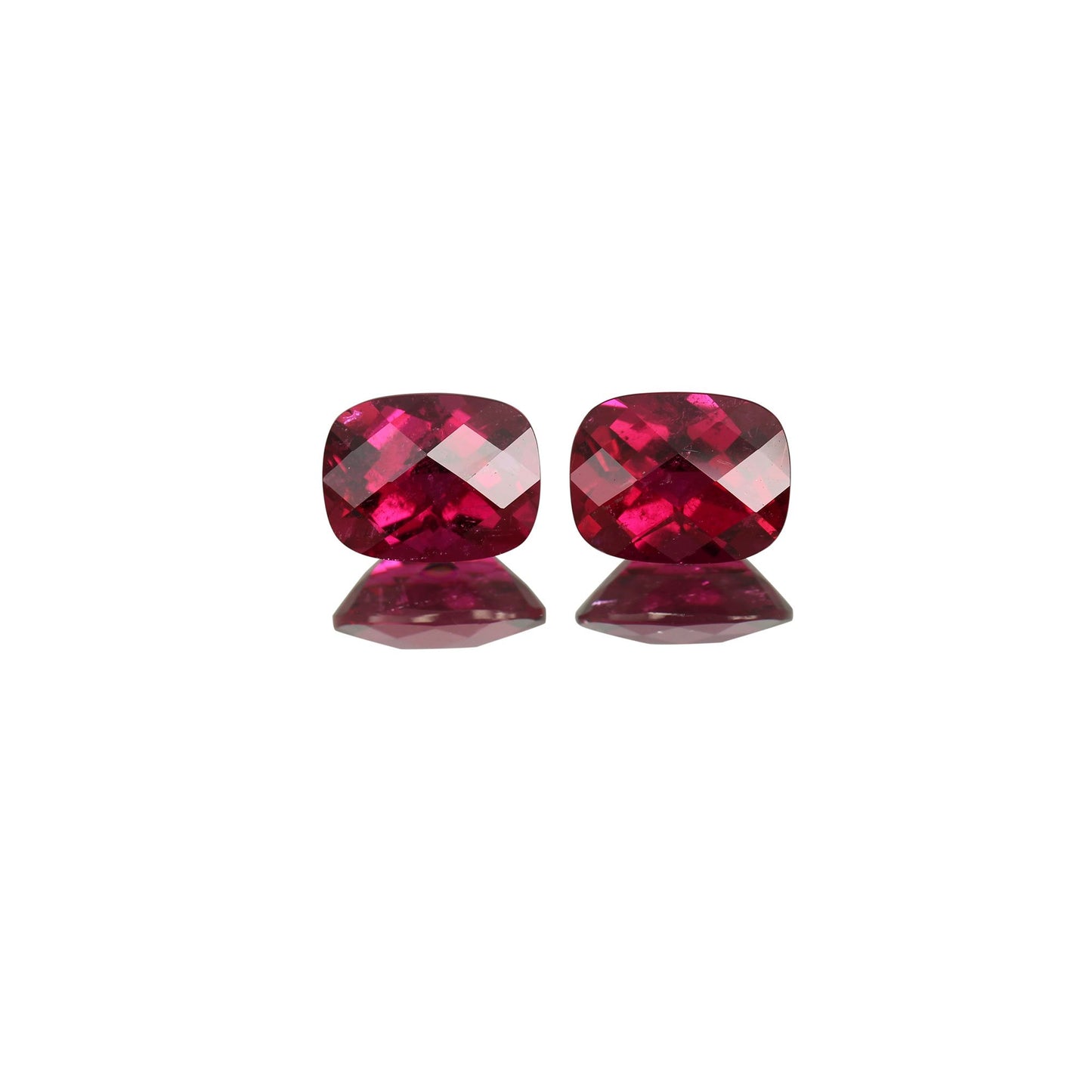 9x7mm Cushion Rubellite Pair