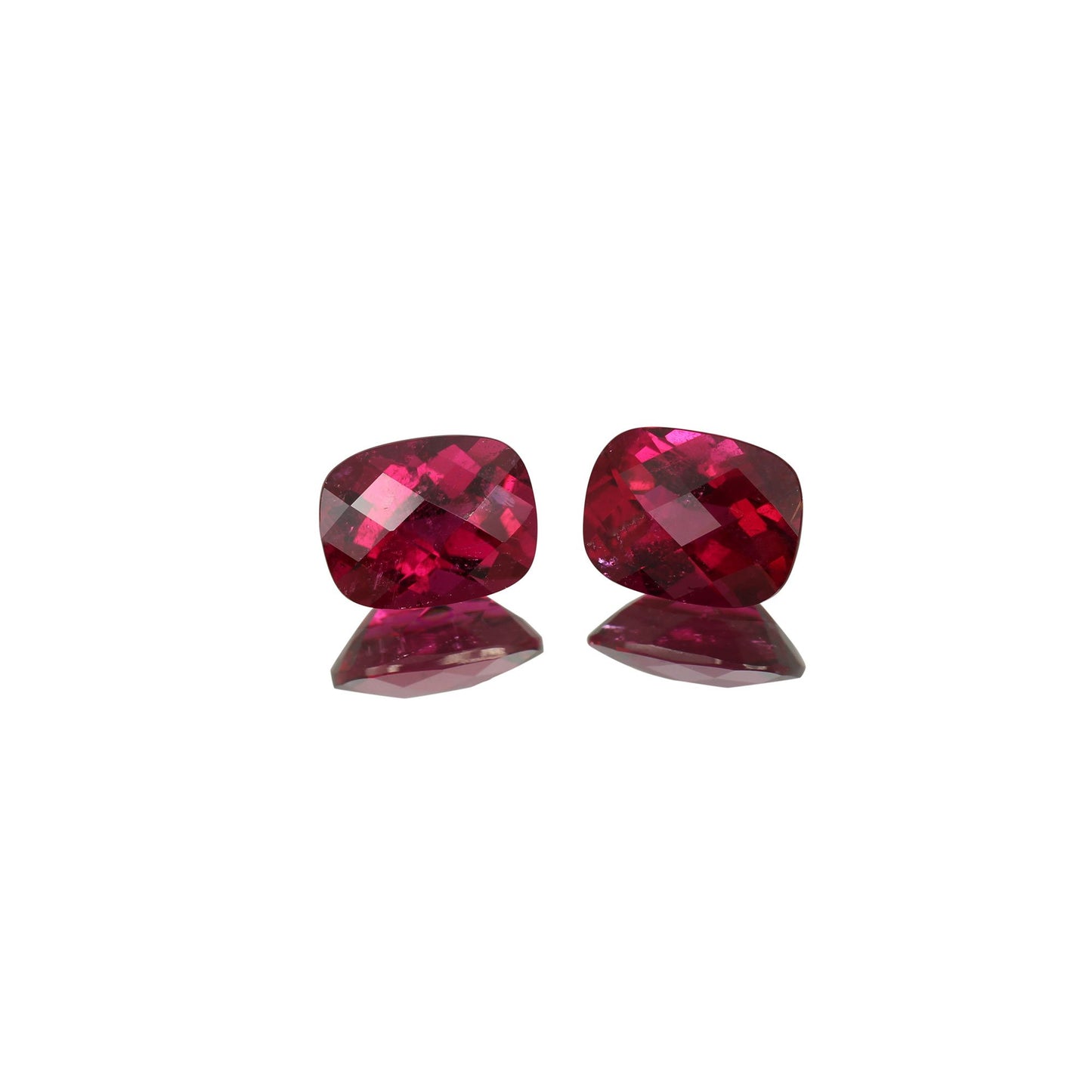 9x7mm Cushion Rubellite Pair