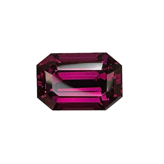 9.68ct Emerald Cut Open Burgundy Rhodolite