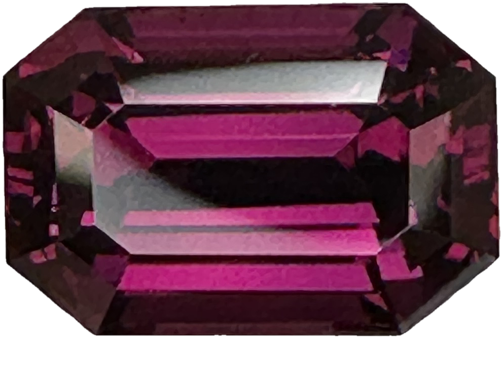9.68ct Emerald Cut Open Burgundy Rhodolite